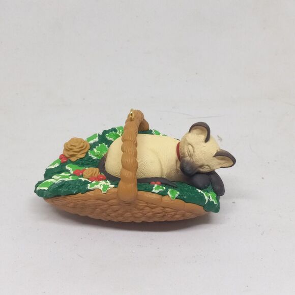 Vintage Hallmark Keepsake Cat Naps #3 Ornament-Dill Rhodes-Siamese Kitten-1996 - Picture 1 of 8